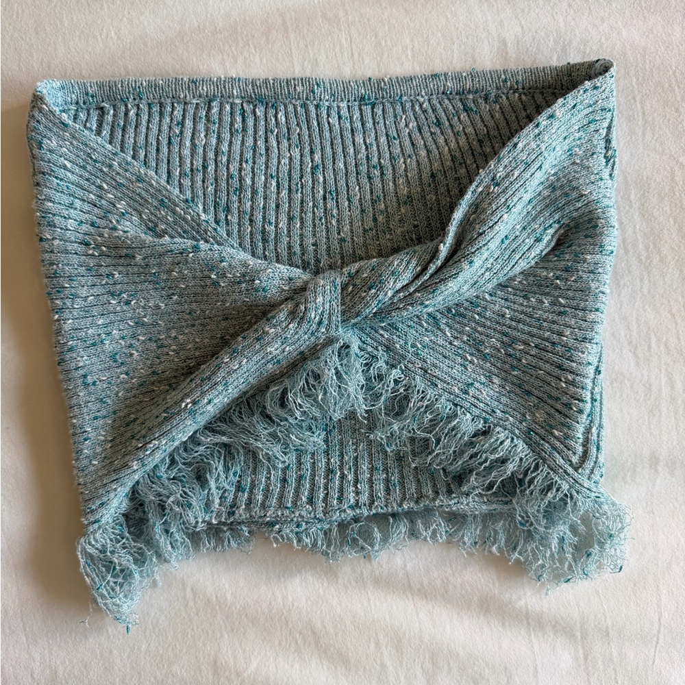 Princess Polly Speckled Aqua Knit Neck Warmer